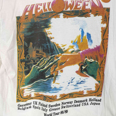 HELL WEEN 80s 88/99 DR STEINシングルステッチ グラフィックプリント Tシャツ メンズ