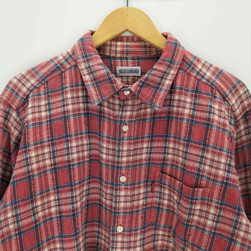 PERSON’S ネップ加工 チェックシャツ メンズ
