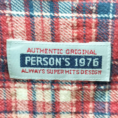 PERSON’S ネップ加工 チェックシャツ メンズ
