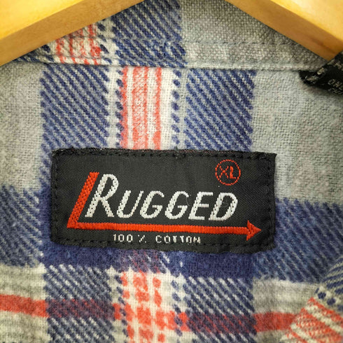 ラギッド RUGGED チェック コットン フランネルシャツ メンズ import:XL