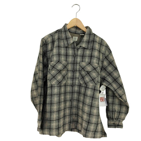 ギャップ Gap OLD オンブレ オープンカラー フランネルシャツ レディース import:M