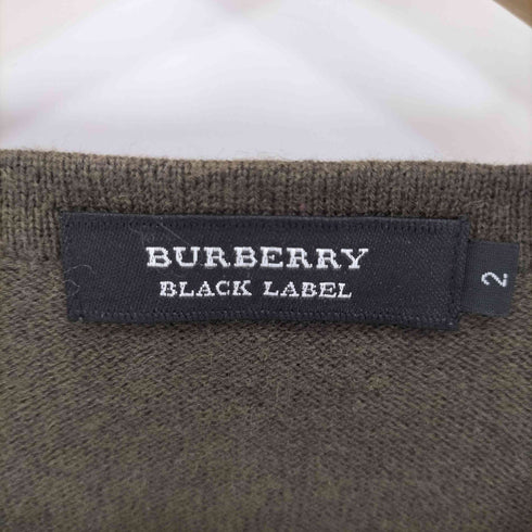バーバリーブラックレーベル BURBERRY BLACK LABEL ホース刺繍 Vネック アーガイルニット メンズ 2