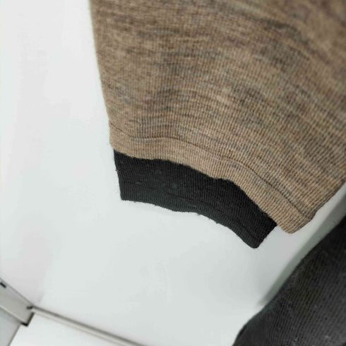 アツロウタヤマ ATSURO TAYAMA ダブルカフス ダブルニットネック ボーダーワンピース レディース 36