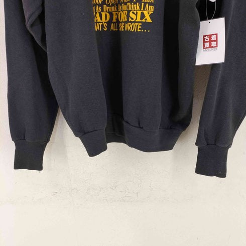 ヘルスニット Healthknit USA製 メッセージプリント 両面 クルーネックスウェット メンズ import:XL