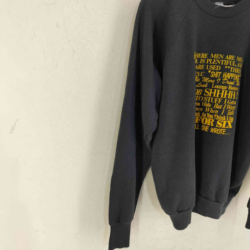 ヘルスニット Healthknit USA製 メッセージプリント 両面 クルーネックスウェット メンズ import:XL