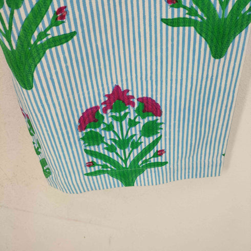 ロンハーマン Ron Herman ×sz blockprints ストライプ柄フラワーイラストワイドパンツ レディース JPN:S