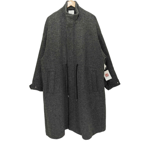ルイス Luis 2020AW ヘリンボーン柄 ウール混 スタンドカラー ジップアップコート メンズ FREE