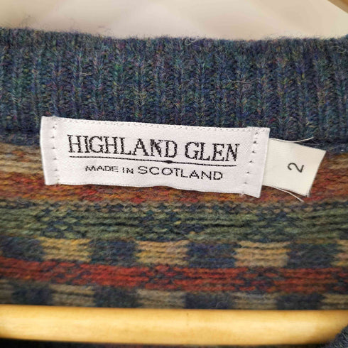 HIGHLAND GLEN 総柄 Vネックニット メンズ 2