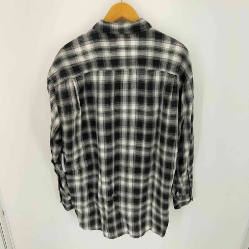 ペリーエリス PERRY ELLIS 90S 100%リネン チェックレギュラーカラーシャツ 好配色 メンズ import:L