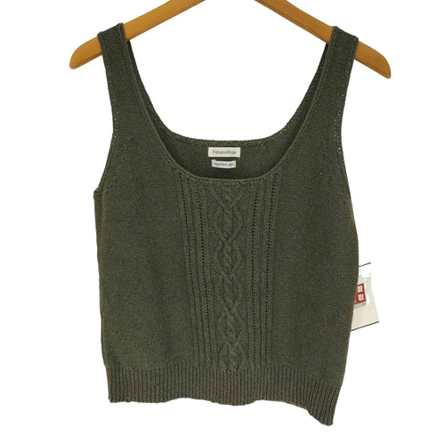 Fabiane Roux Imported Yarn コットン リネン ケーブルニット トップ レディース