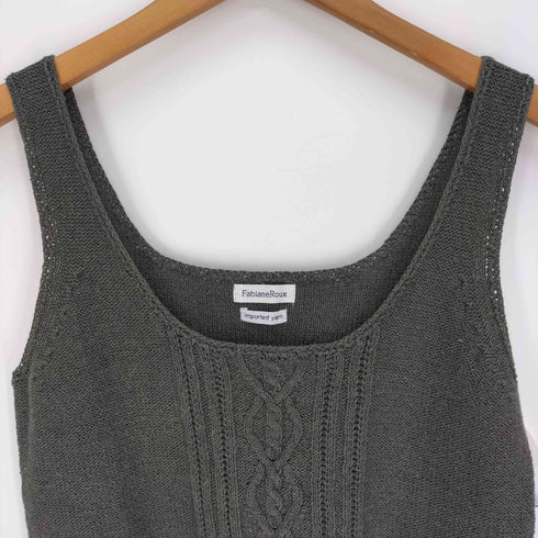 Fabiane Roux Imported Yarn コットン リネン ケーブルニット トップ レディース