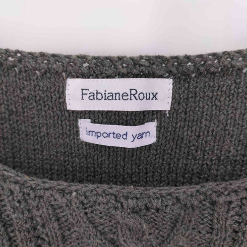 Fabiane Roux Imported Yarn コットン リネン ケーブルニット トップ レディース