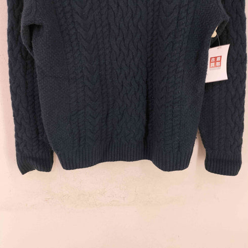ユナイテッドアローズグリーンレーベルリラクシング UNITED ARROWS green label relaxing TASMANI WOOL ケーブル クルーネックニット メンズ