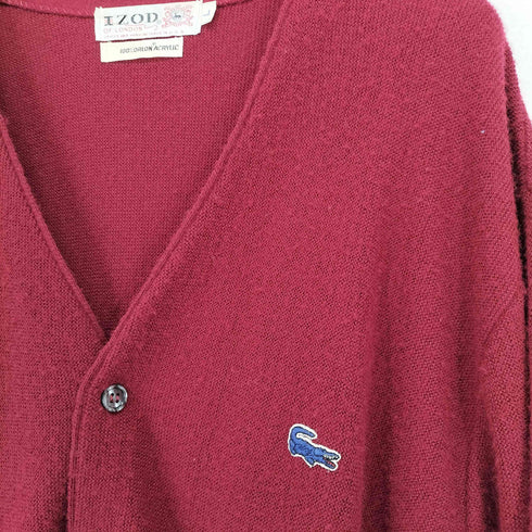 アイゾッドラコステ IZOD LACOSTE 70S~ 刺繍アクリルカーディガン メンズ JPN:L