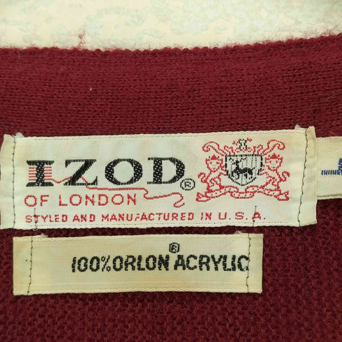 アイゾッドラコステ IZOD LACOSTE 70S~ 刺繍アクリルカーディガン メンズ JPN:L