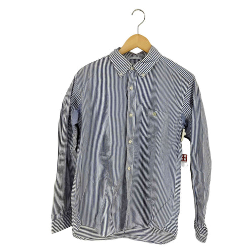 バーンズ アウト フィッターズ BARNS OUT FITTERS 脇ガゼット マチ付き ストライプ BDシャツ メンズ JPN:2