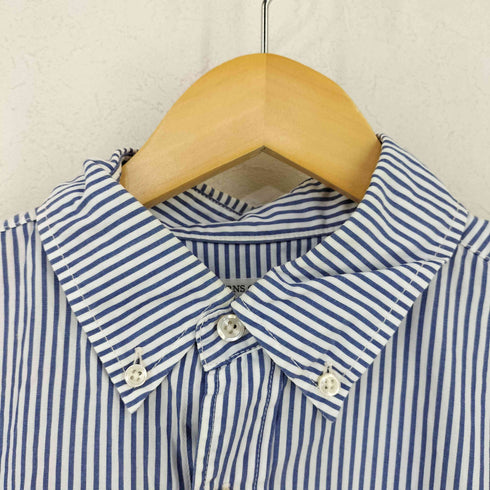 バーンズ アウト フィッターズ BARNS OUT FITTERS 脇ガゼット マチ付き ストライプ BDシャツ メンズ JPN:2
