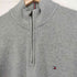トミーヒルフィガー TOMMY HILFIGER ロゴ刺繍ハーフジップコットンニット メンズ L