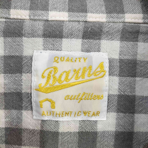 バーンズ アウト フィッターズ BARNS OUT FITTERS コットンリネンギンガムチェック レギュラーカラーシャツ メンズ JPN:2