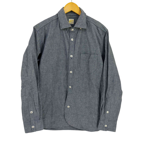 バーンズ アウト フィッターズ BARNS OUT FITTERS 猫目 メタルボタン シャンブレー BDシャツ メンズ JPN:3
