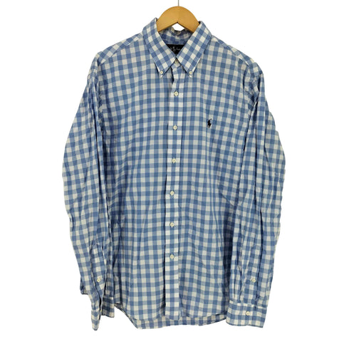 ラルフローレン RALPH LAUREN CUSTOM FIT ギンガムチェック BDシャツ メンズ import:L