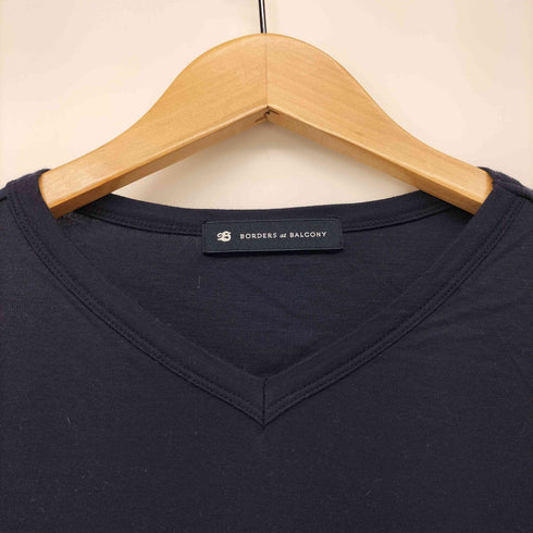 ボーダーズアットバルコニー borders at balcony Vネック ストライプ切替 カットソー Tシャツ レディース