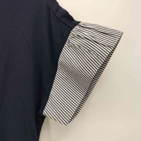 ボーダーズアットバルコニー borders at balcony Vネック ストライプ切替 カットソー Tシャツ レディース