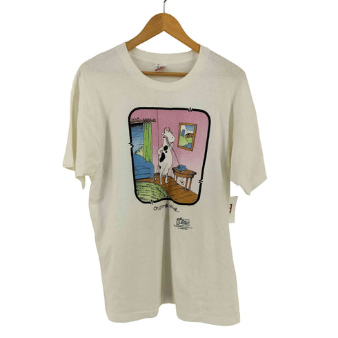 フルーツオブザルーム FRUIT OF THE LOOM USA製 1988コピーライト oh go milk yourself クルーネックTシャツ メンズ import:XL