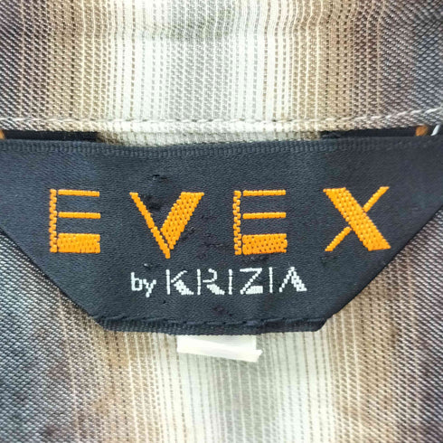 エヴェックスバイクリツィア EVEX by KRIZIA レーヨンシルク バンドカラーシャツ レディース 42