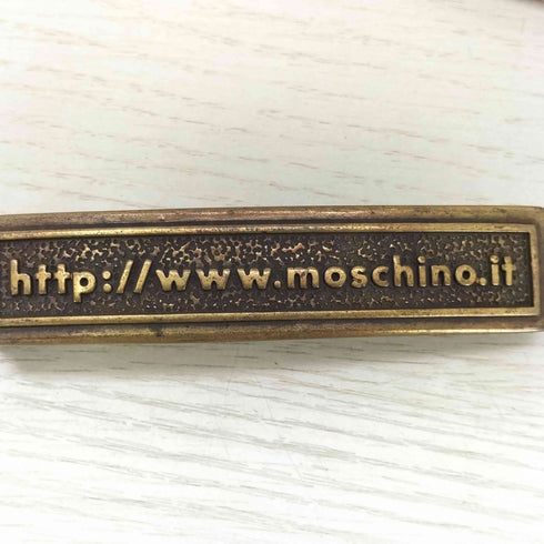 モスキーノ MOSCHINO イタリア製 プレートレザーベルト レディース