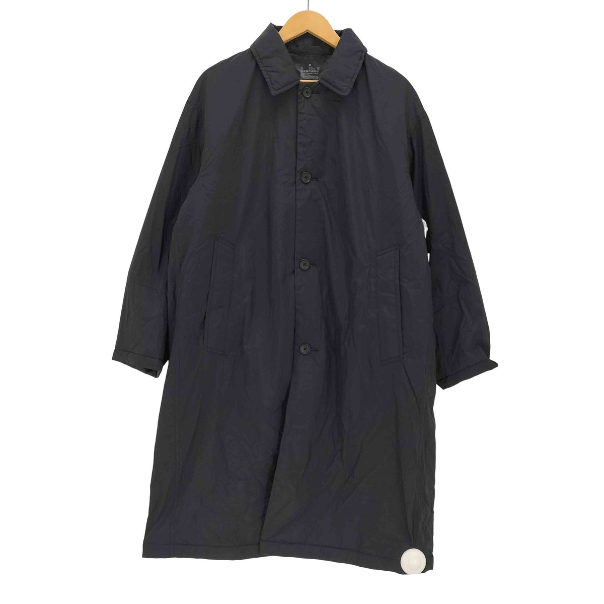 MUJI labo ムジラボ 洗える中わた ステンカラーコート ブラック XL 無印良品（MUJI） ステンカラーコート コート 紳士 洗える中わた