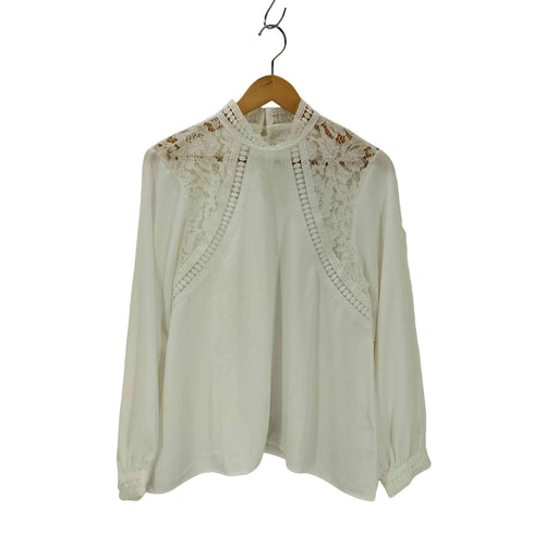 フレンチパヴェ FRENCH PAVE スタンドカラーレースブラウス レディース