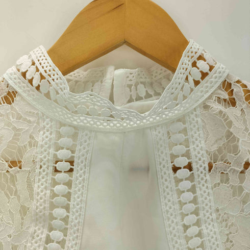 フレンチパヴェ FRENCH PAVE スタンドカラーレースブラウス レディース