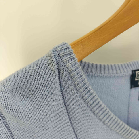 ポロバイラルフローレン Polo by RALPH LAUREN 90S ポニー 刺繍 Vネック 凹凸 ストライプ コットン ニット セーター メンズ import:L