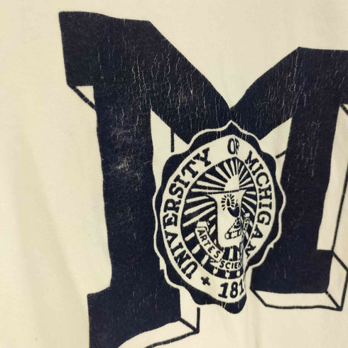 ラッセルアスレチック RUSSELL ATHLETIC UNIVERSITY OF MICHIGAN ミシガン大学 フロッキー カレッジ プリント S/S リンガー Tシャツ メンズ import:L