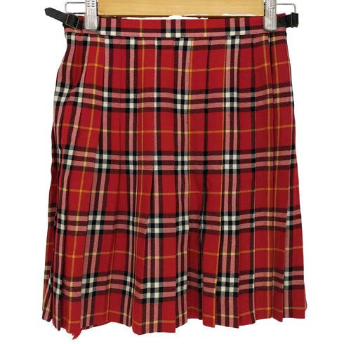 バーバリーブルーレーベル BURBERRY BLUE LABEL プリーツ チェック ウールラップスカート レディース 38