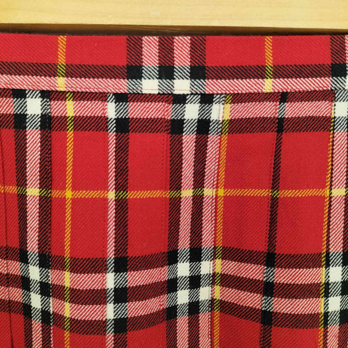 バーバリーブルーレーベル BURBERRY BLUE LABEL プリーツ チェック ウールラップスカート レディース 38
