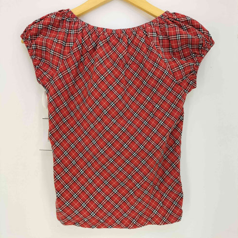 バーバリーロンドン BURBERRY LONDON ワンポイント チェック オフショルダーブラウス レディース import:S