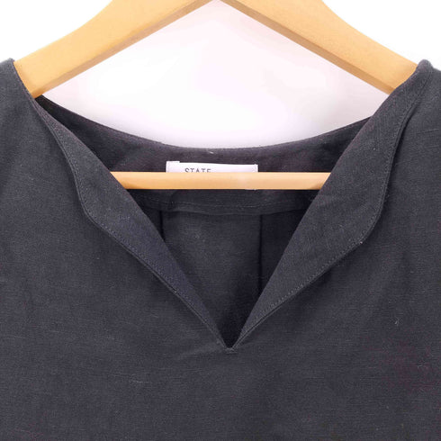 ステートオブマインド STATE OF MIND linen vis 2way BL スキッパーシャツブラウス レディース JPN:M