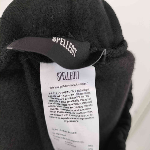 SPELLEDIT 裾刺繍ワイドイージースウェットパンツ レディース