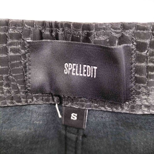 SPELLEDIT クロコ型押し ストレートパンツ レディース JPN:S
