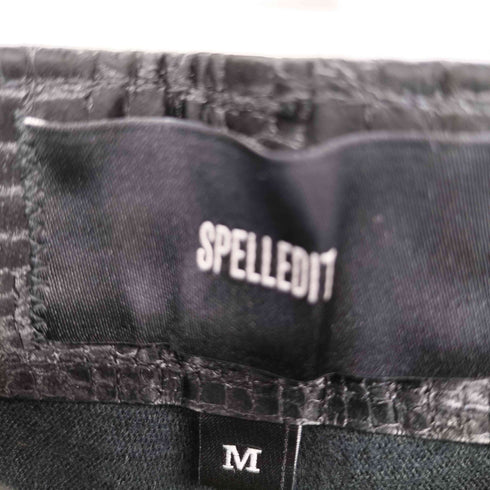 SPELLEDIT クロコ型押し ストレートパンツ レディース JPN:M