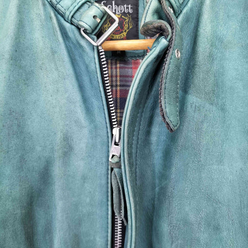 ショット Schott 裏地チェック カウレザー クラシックレーサー メンズ JPN:M