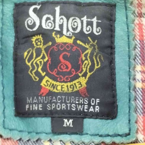 ショット Schott 裏地チェック カウレザー クラシックレーサー メンズ JPN:M