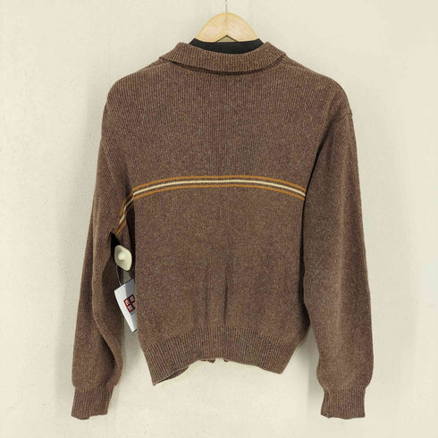 ポールスミスロンドン Paul Smith LONDON ボーダーデザイン リネンシルク ジップアップニットカーディガン メンズ import:L