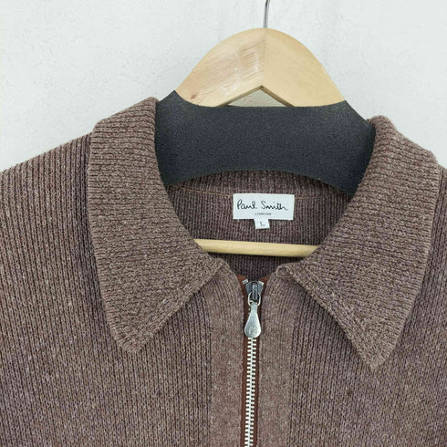 ポールスミスロンドン Paul Smith LONDON ボーダーデザイン リネンシルク ジップアップニットカーディガン メンズ import:L