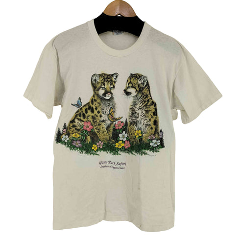 カルクルー Cal Cru MADE IN USA 虎プリントTシャツ Game Park Safari @HABITAT'91 メンズ import:M
