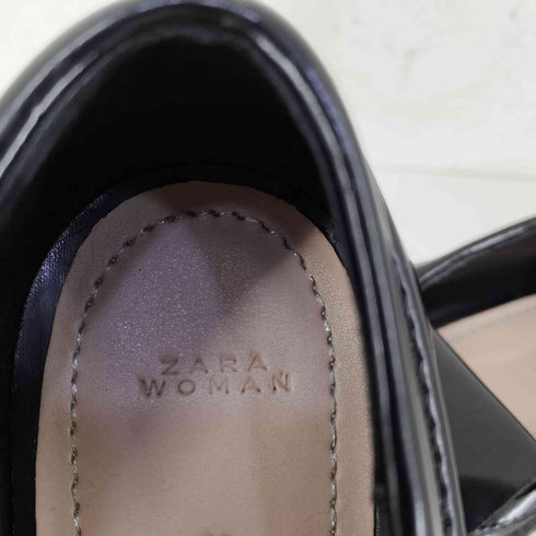ザラ ZARA キルトタッセル フリンジ 厚底ローファー レディース JPN:39