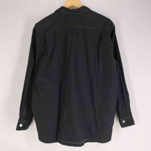 コムデギャルソンオム COMME des GARCONS HOMME 98AW 田中オム 銀タグ ステッチデザイン オープンカラーシャツ 貝ボタン メンズ