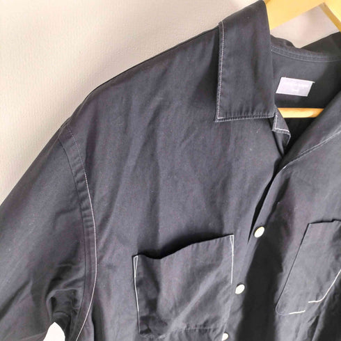 コムデギャルソンオム COMME des GARCONS HOMME 98AW 田中オム 銀タグ ステッチデザイン オープンカラーシャツ 貝ボタン メンズ